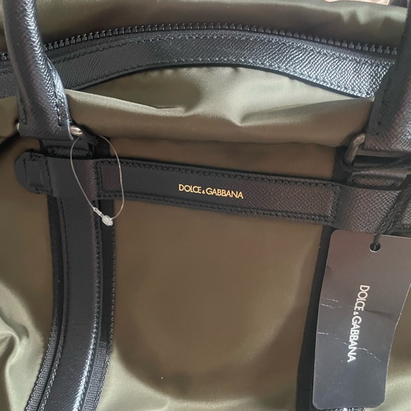 Dolce & Gabbana Unisex Green Nylon/Leather Duffle Bag - Picture 6 of 16